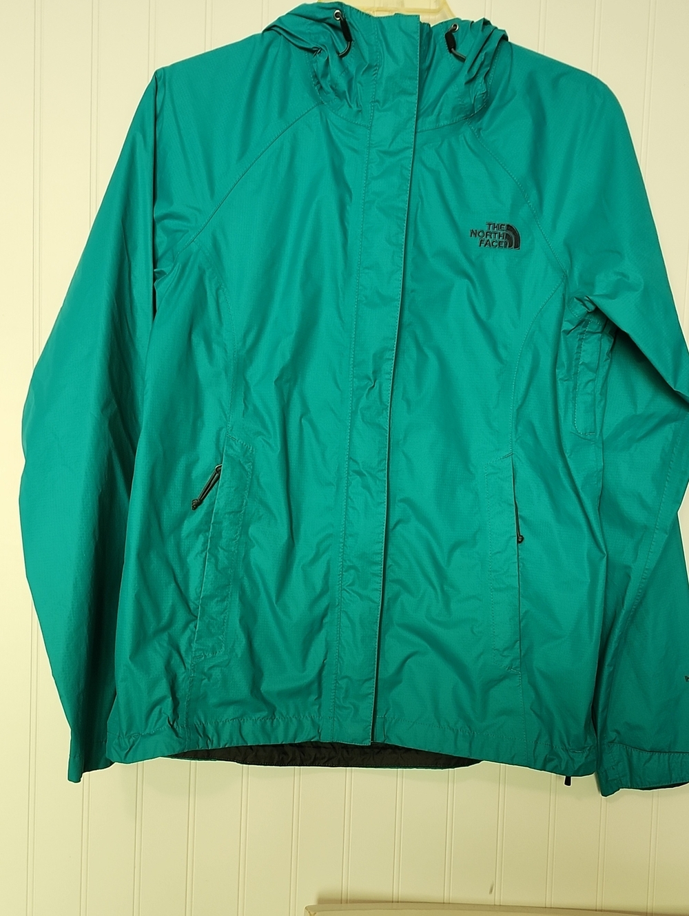 The North Face Teal Hooded Shell Jacket. Size S